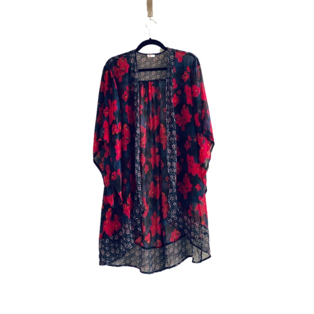 Hollister extra long sheer floral coverup